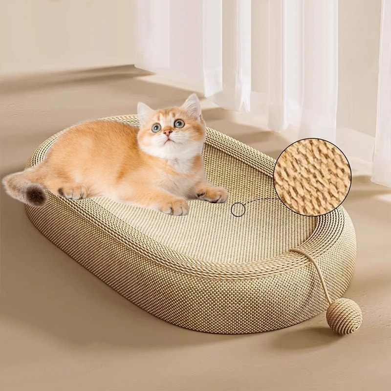 Ergonomic Sisal Lounge Cat Scratcher Bed 0