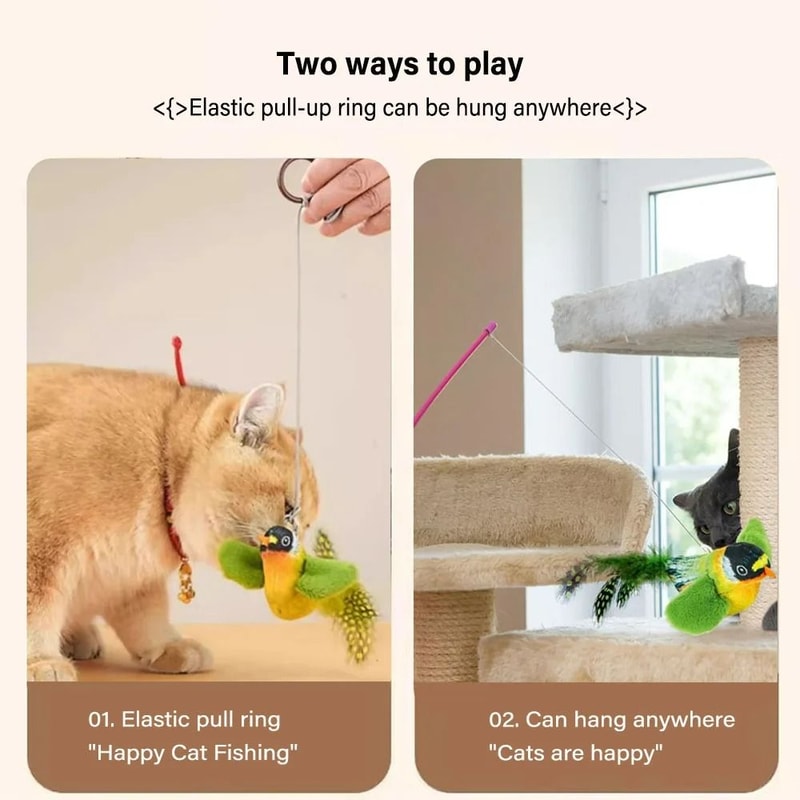 Realistic Chirping Simulation Bird Cat Toy 3
