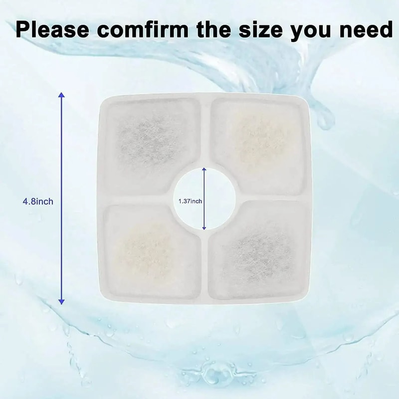 Universal Square MultiLayer Pet Fountain Filters 5