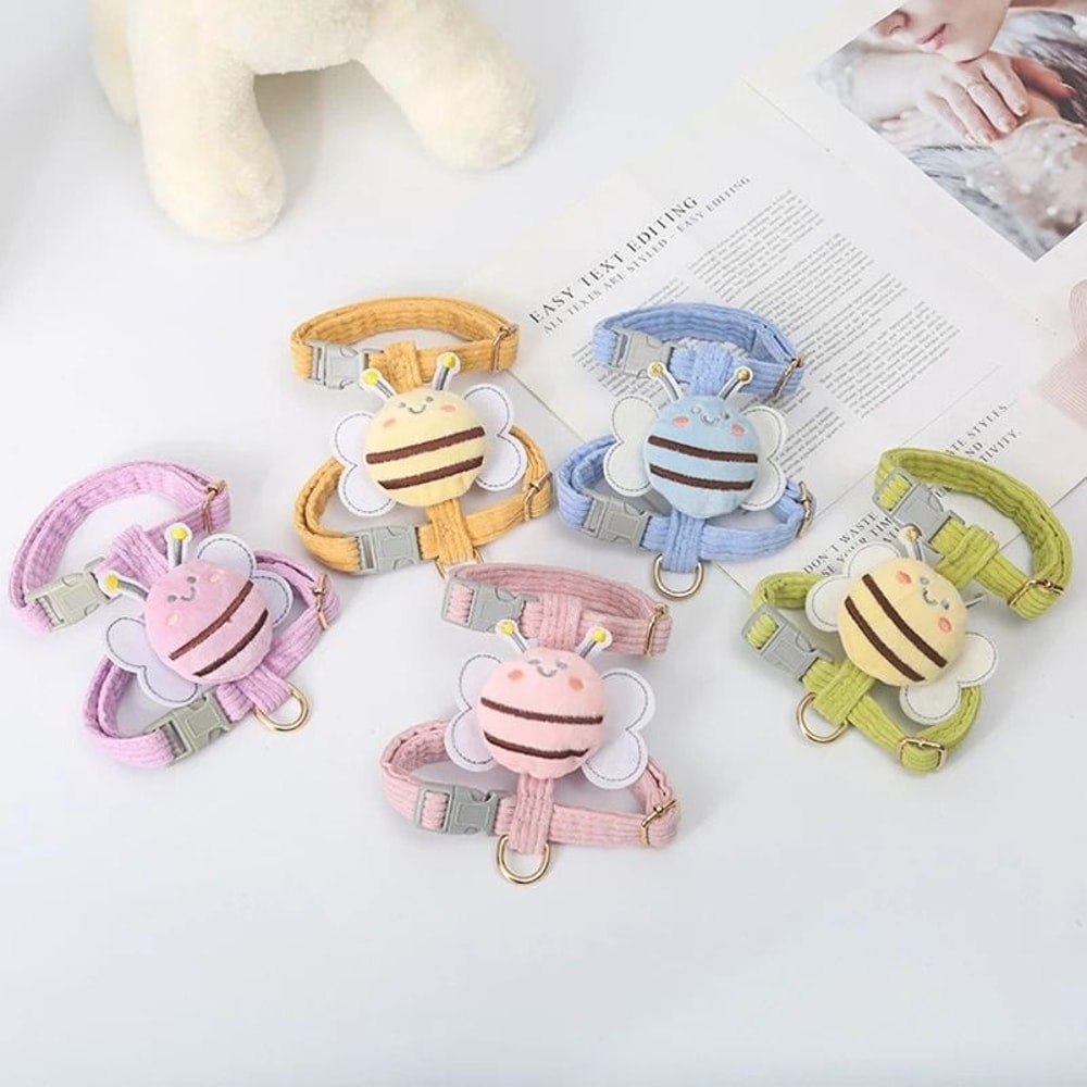 Cute Bee Lightweight Pet Harness Leash Set 0