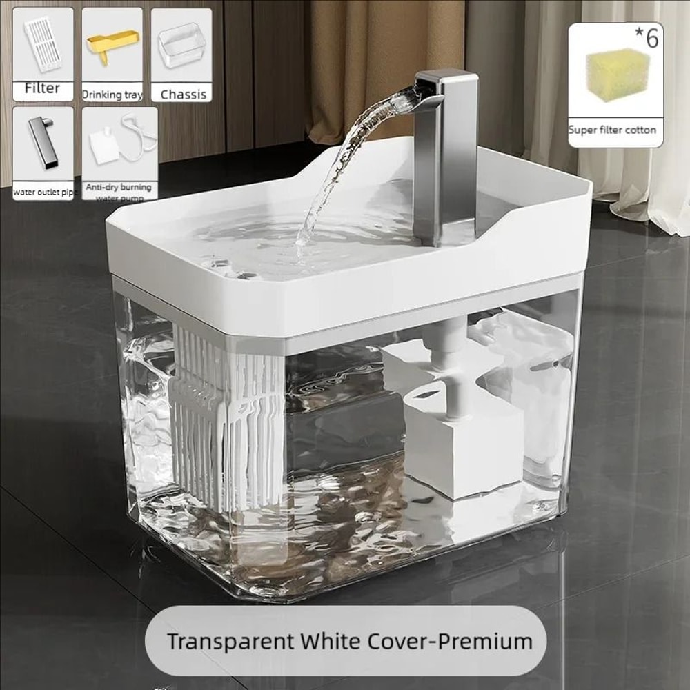 Transparent Automatic Circulating Pet Fountain 7