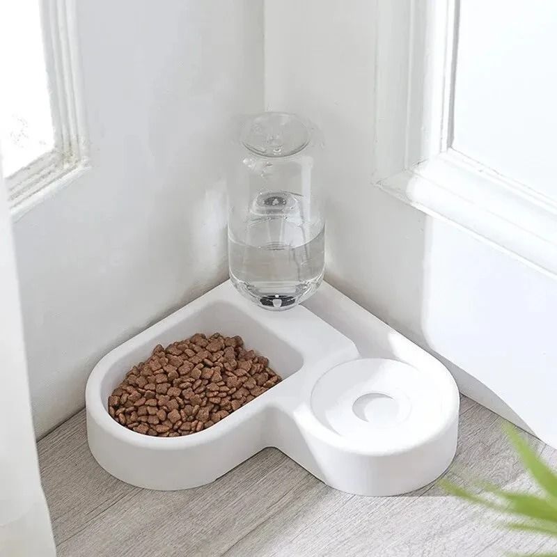 DualUse Automatic HeartShaped Pet Feeding Watering Bowl 0