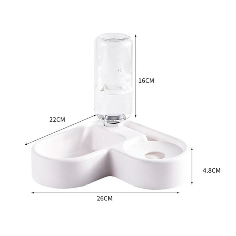 DualUse Automatic HeartShaped Pet Feeding Watering Bowl 5
