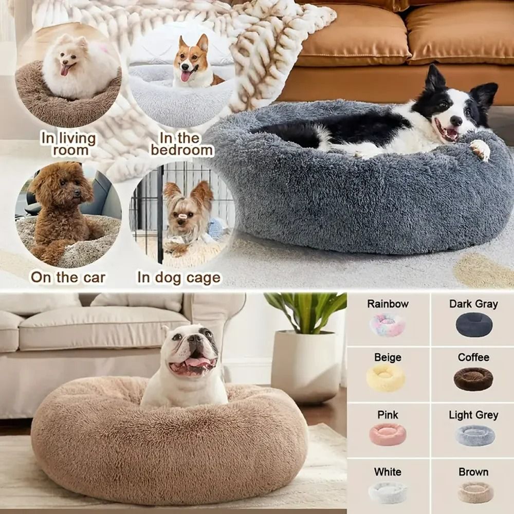 Super Soft Long Plush Calming Pet Bed Warm Winter Nest 2