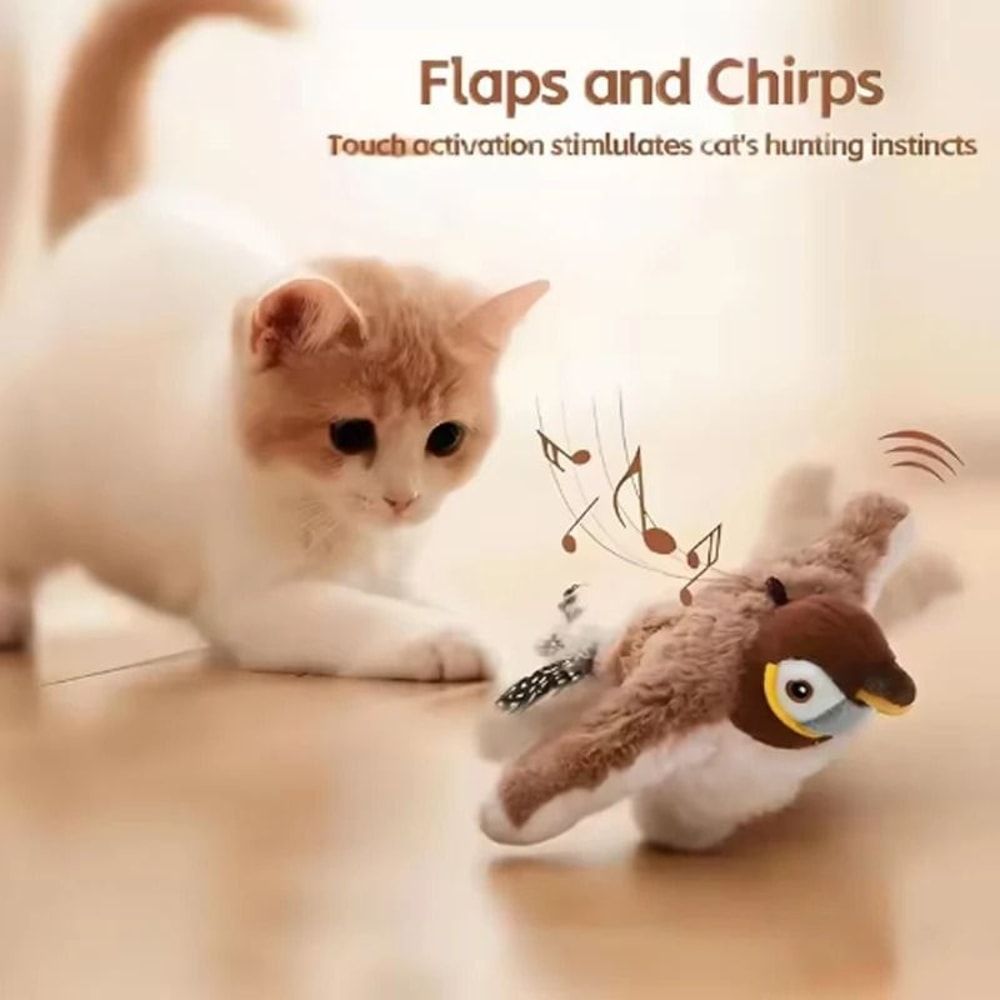 Interactive Flapping Shaky Bird Simulated Sparrow SelfEntertainment Toy 2