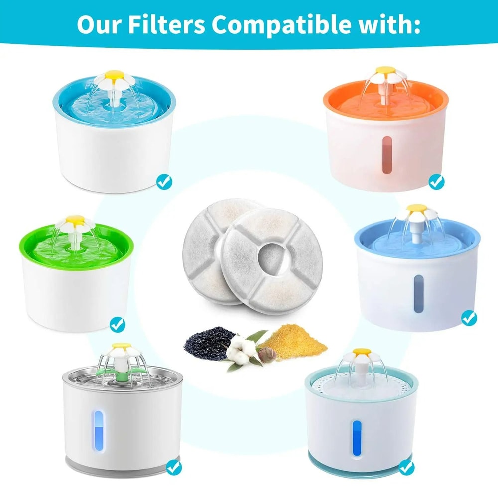 Automatic Water Fountain Replacement Filter Multiple Filtration Set 2