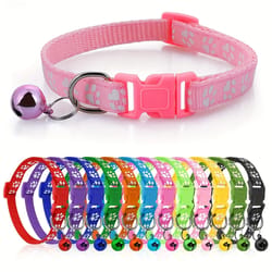 12-piece soft puppy id collar set with jingly bells