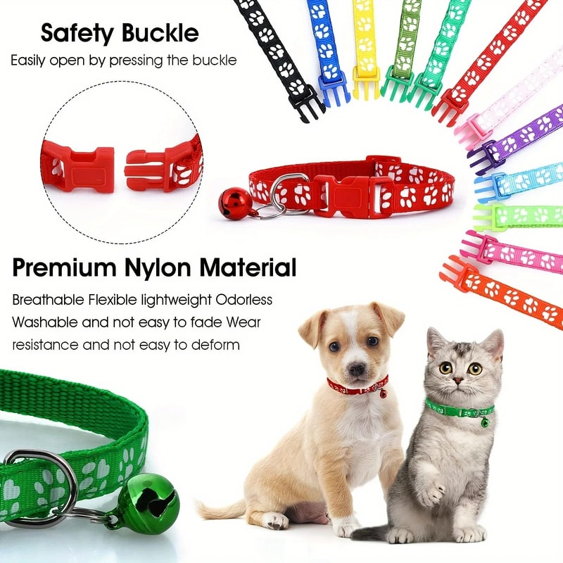 12Piece Soft Puppy ID Collar Set With Jingly Bells 2