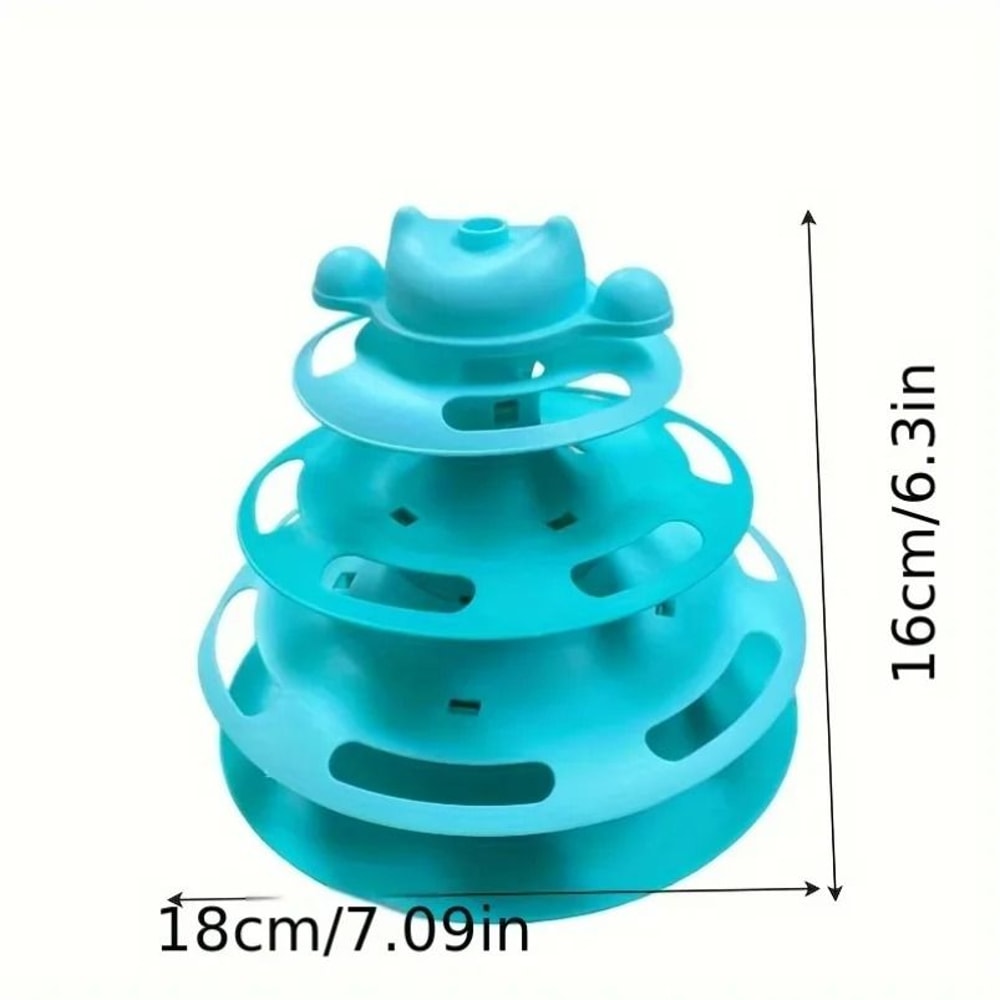 4Layer Interactive Feather Cat Turntable With Fun Toy Ball Playing Stick 2