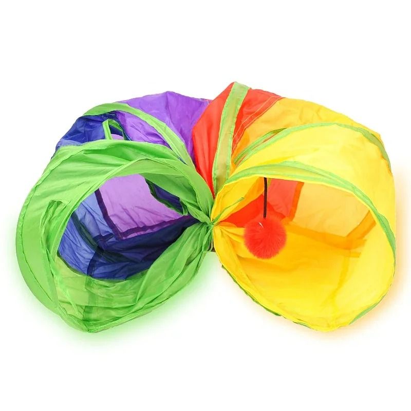 Rainbow Collapsible Cat Tunnel Interactive IndoorOutdoor Play Tube 4