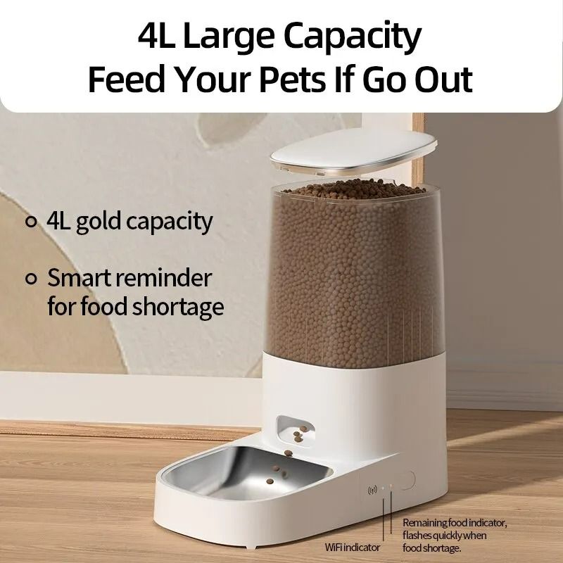 4L Smart Automatic Pet Feeder With WiFi App Manual Control 5
