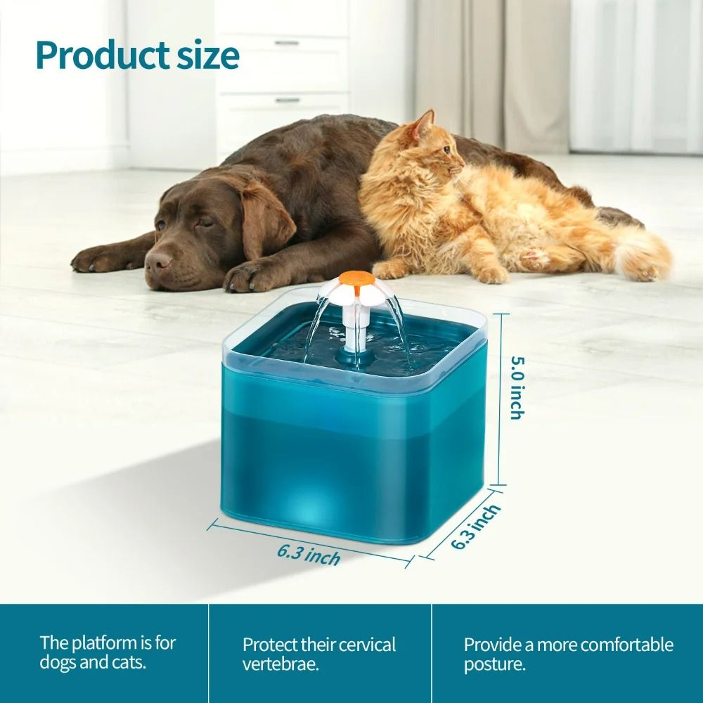 2L Intelligent Mute Cat Water Fountain With LED Night Lighting 6