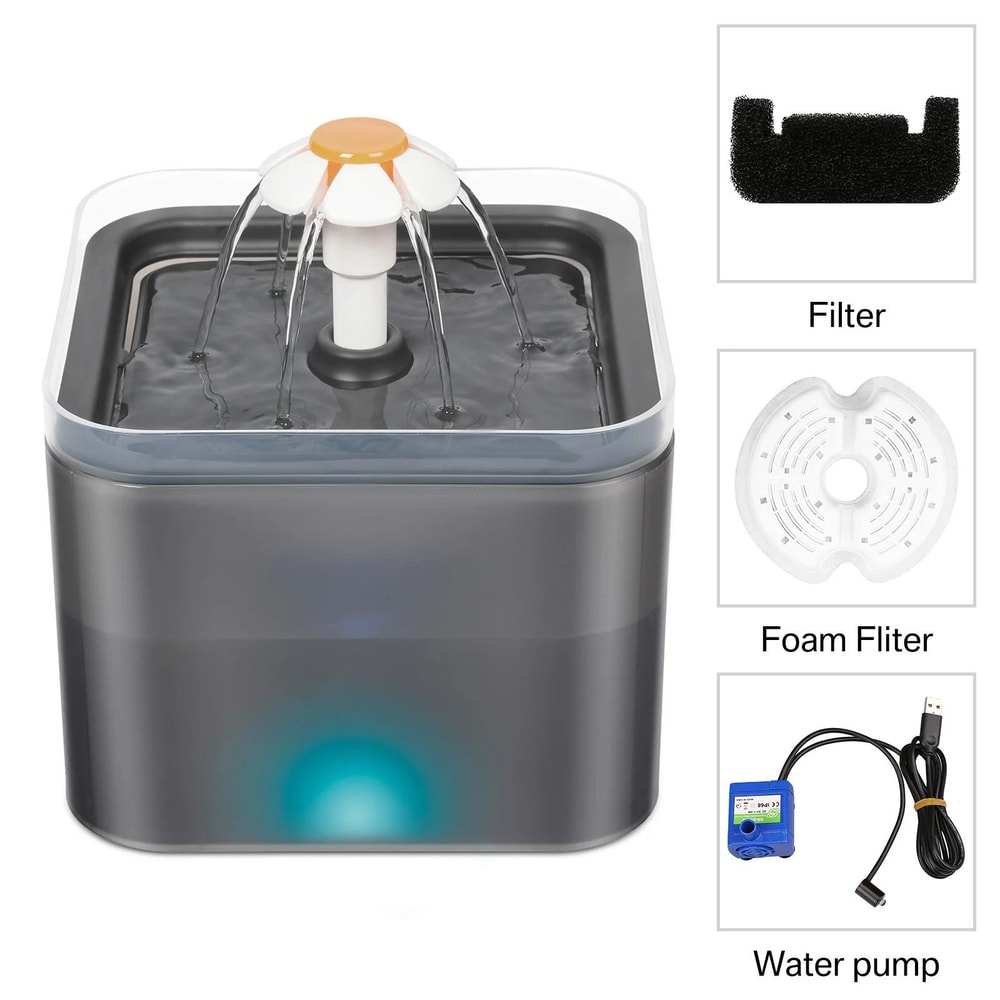 2L Intelligent Mute Cat Water Fountain With LED Night Lighting 8