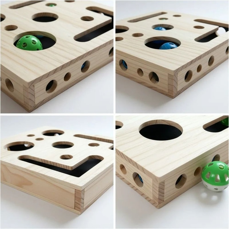 Interactive Cat Nail File Box Maze Tunnel With Bell Ball 5