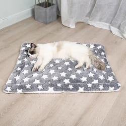 ultra-soft short plush pet sleeping mat & thermal blanket