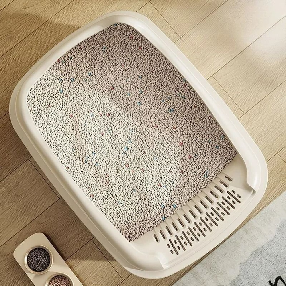 SemiEnclosed AntiSplash Cat Litter Box With HighShield Walls 5