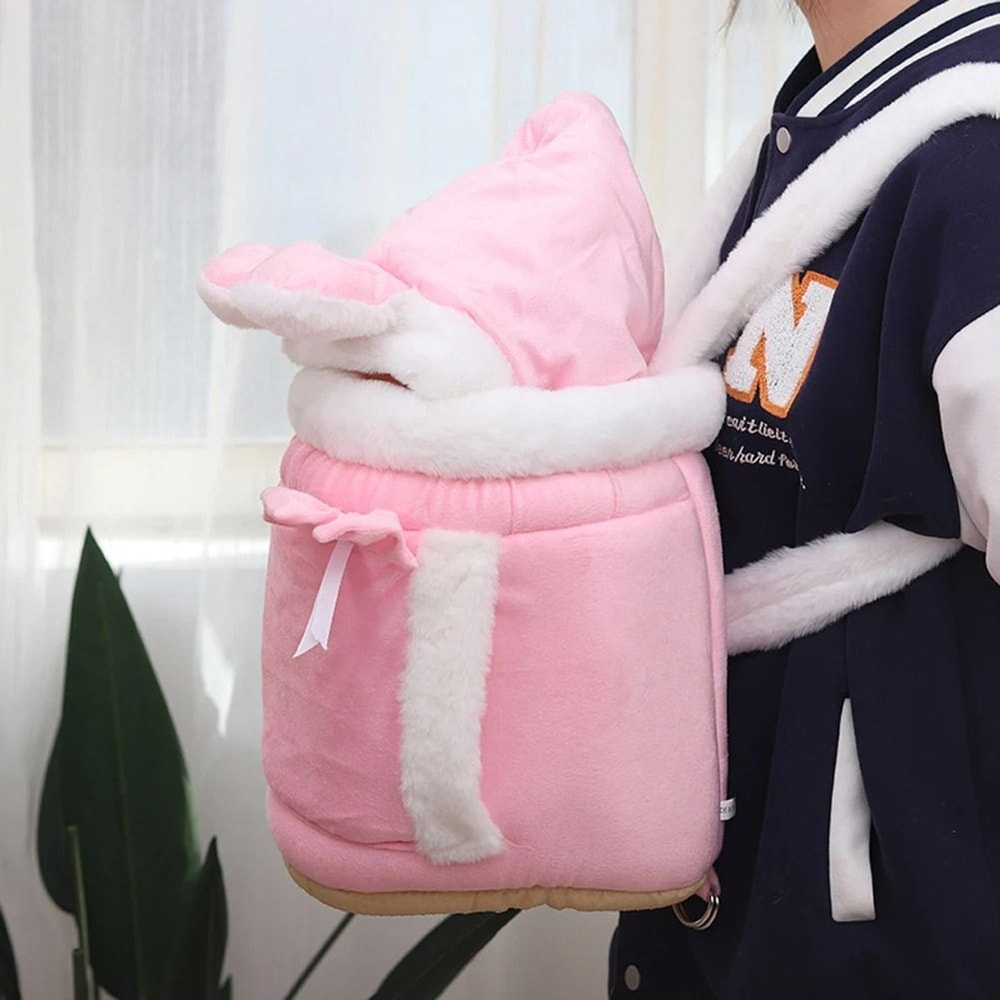 Winter Warm Plush Cat Backpack Cozy Travel Carrier 4