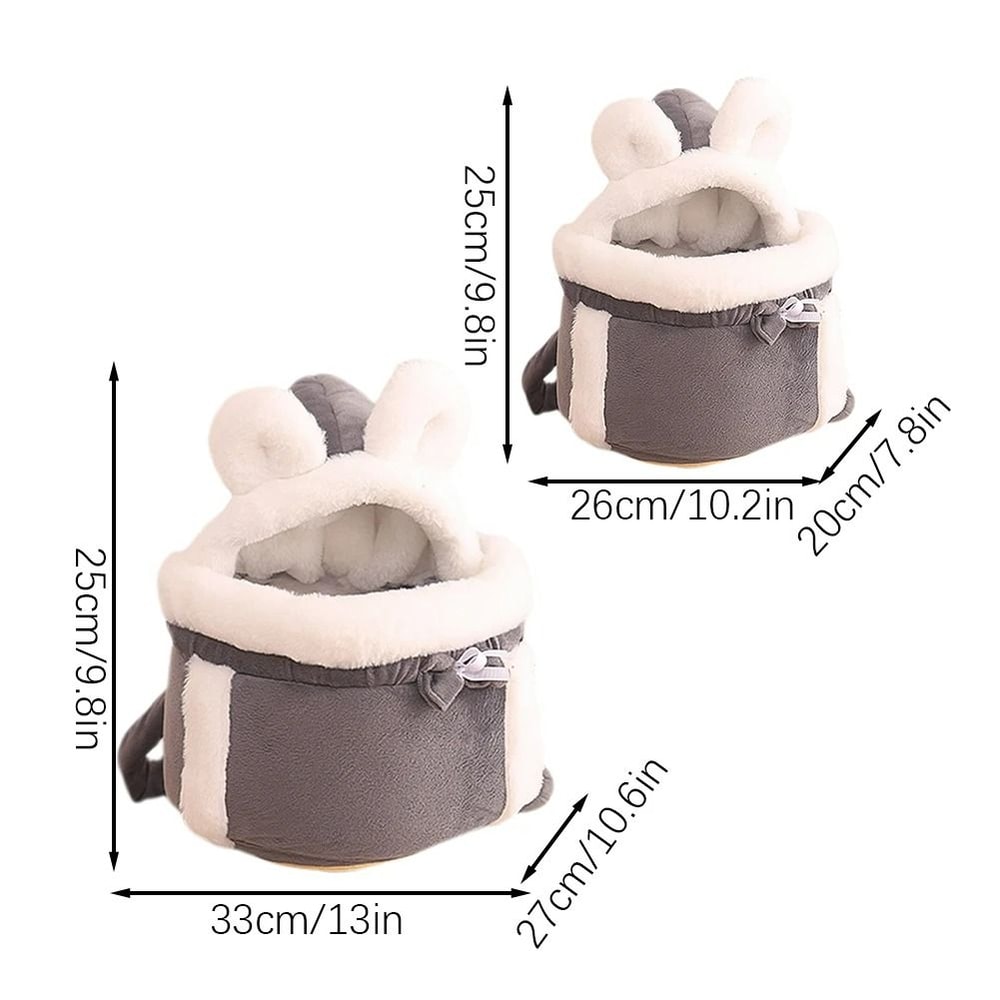 Winter Warm Plush Cat Backpack Cozy Travel Carrier 5