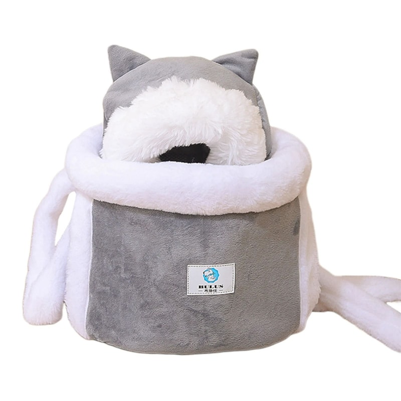 Winter Warm Plush Cat Backpack Cozy Travel Carrier 6