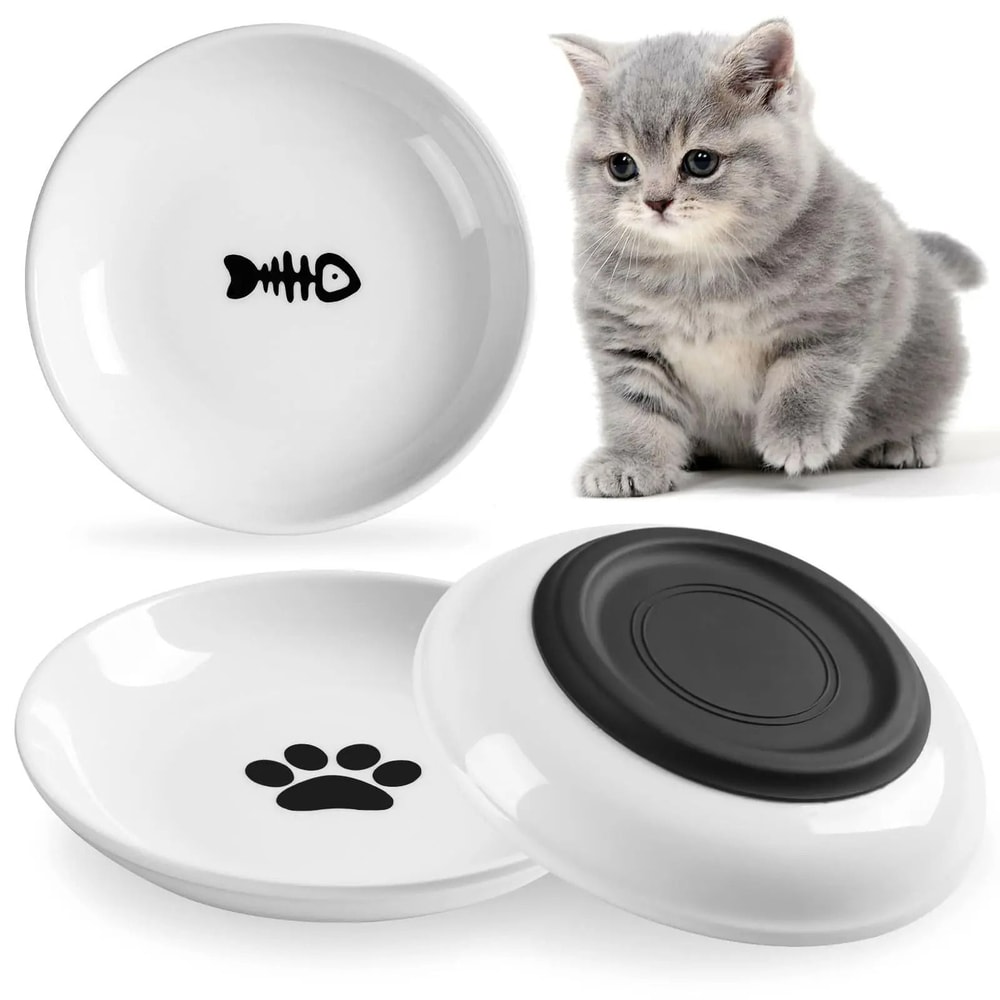 WhiskerFriendly Ceramic Snack Canned Food Tray 0