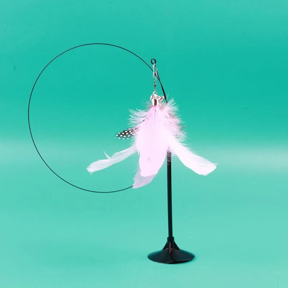 Interactive MultiMode Feather Teaser Wand With Suction Mount 11