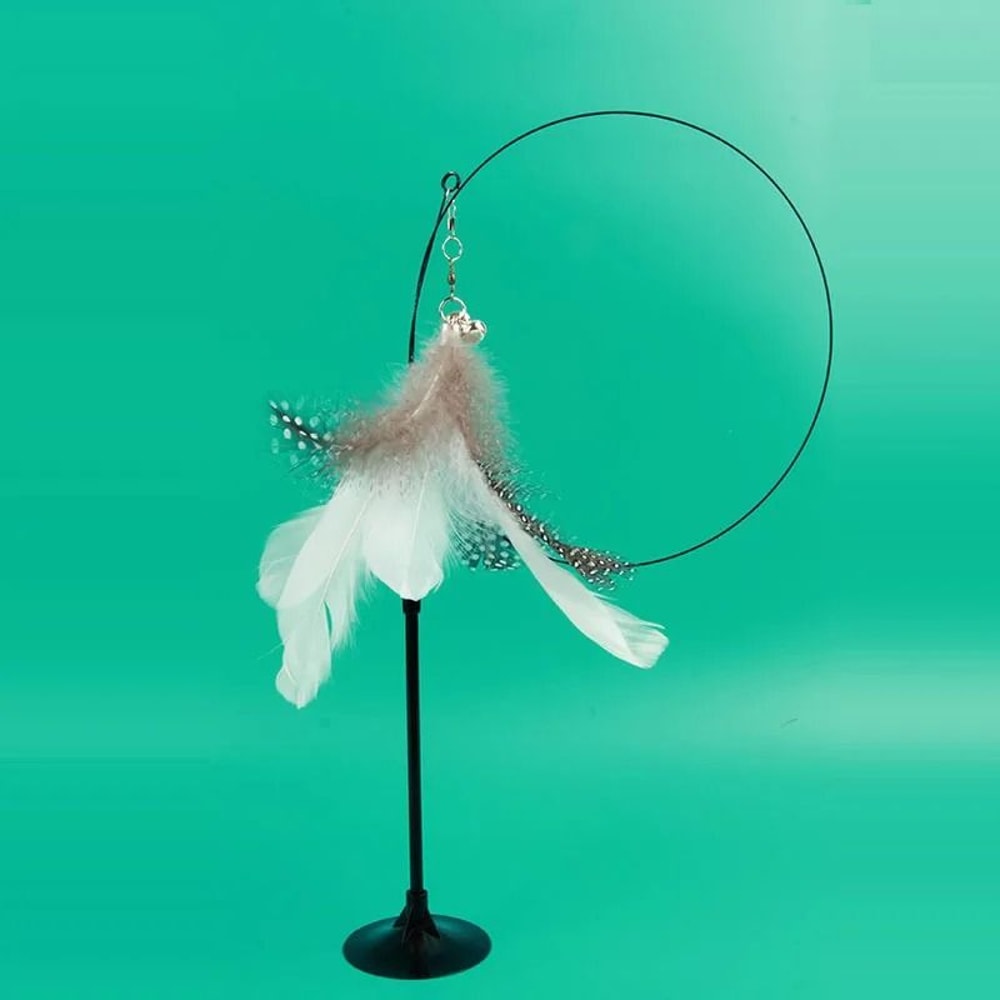 Interactive MultiMode Feather Teaser Wand With Suction Mount 8