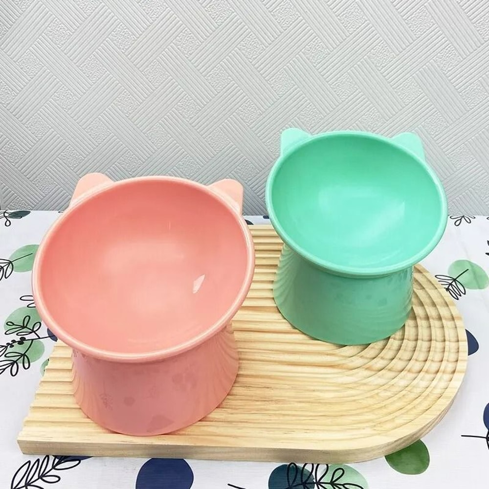 Ergonomic Tilted NeckProtection Pet Food Water Bowl 0