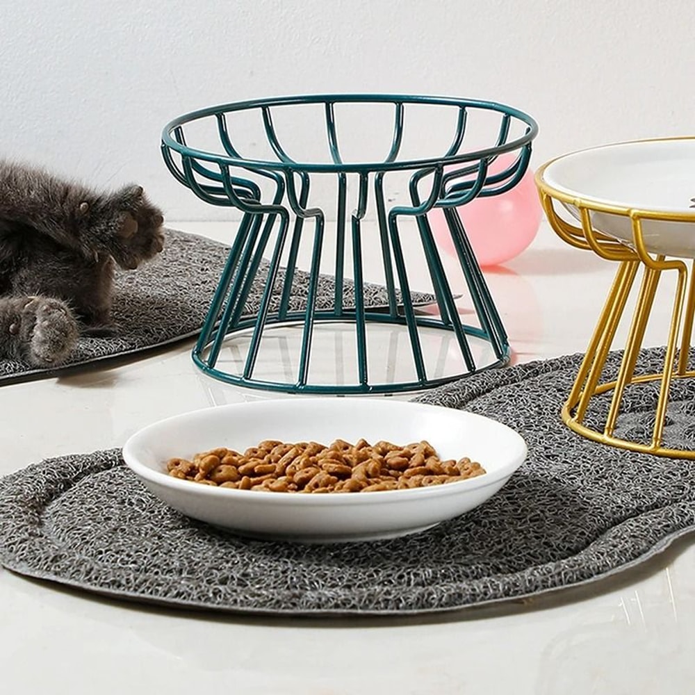 Elevated Metal Stand Pet Feeding Station Modern Lift Bowl 0