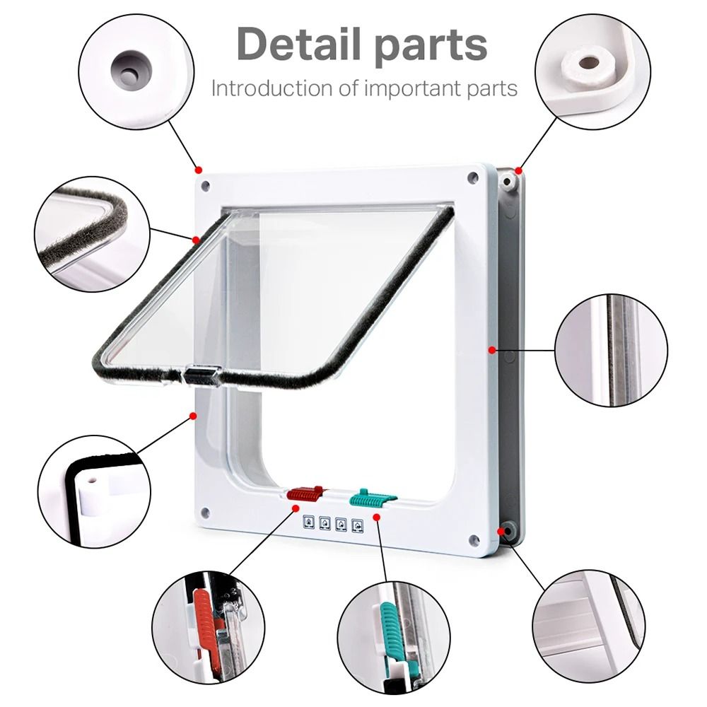 4Way Locking Security Smart Pet Flap Door 2