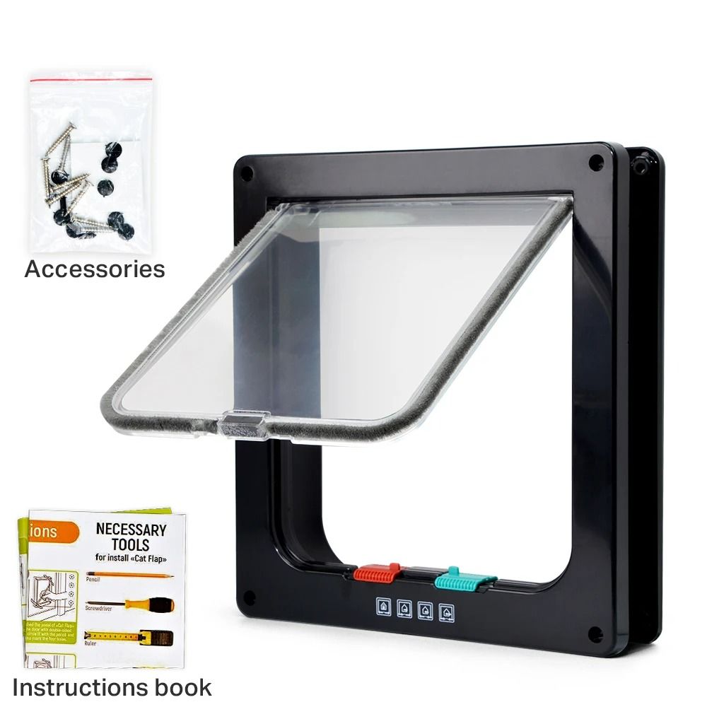 4Way Locking Security Smart Pet Flap Door 9