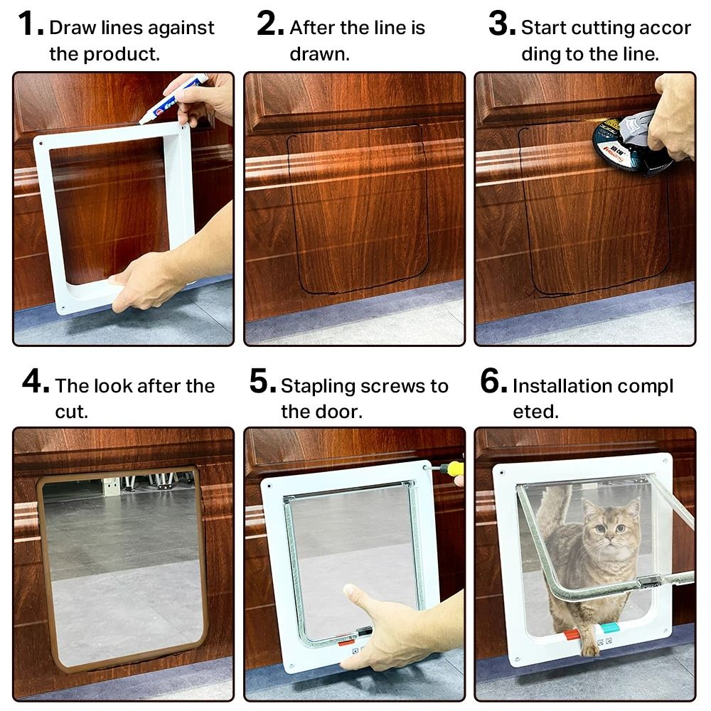 4Way Locking Security Smart Pet Flap Door 5