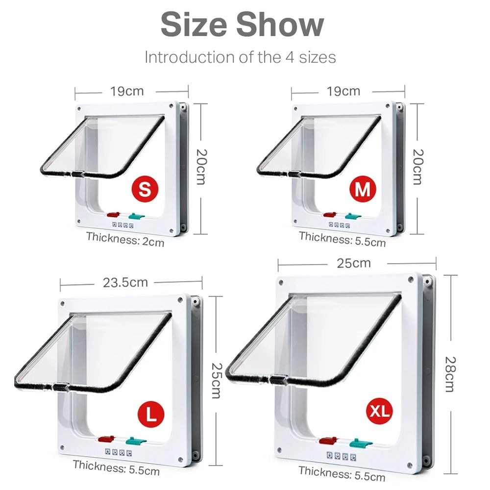 4Way Locking Security Smart Pet Flap Door 6