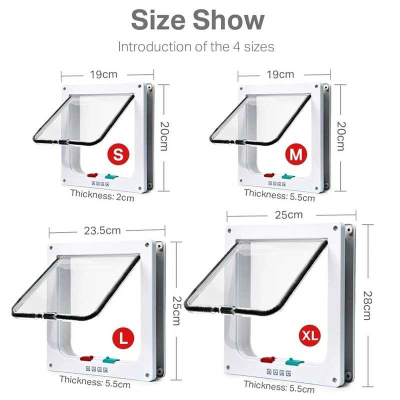 4Way Locking Security Smart Pet Flap Door 6