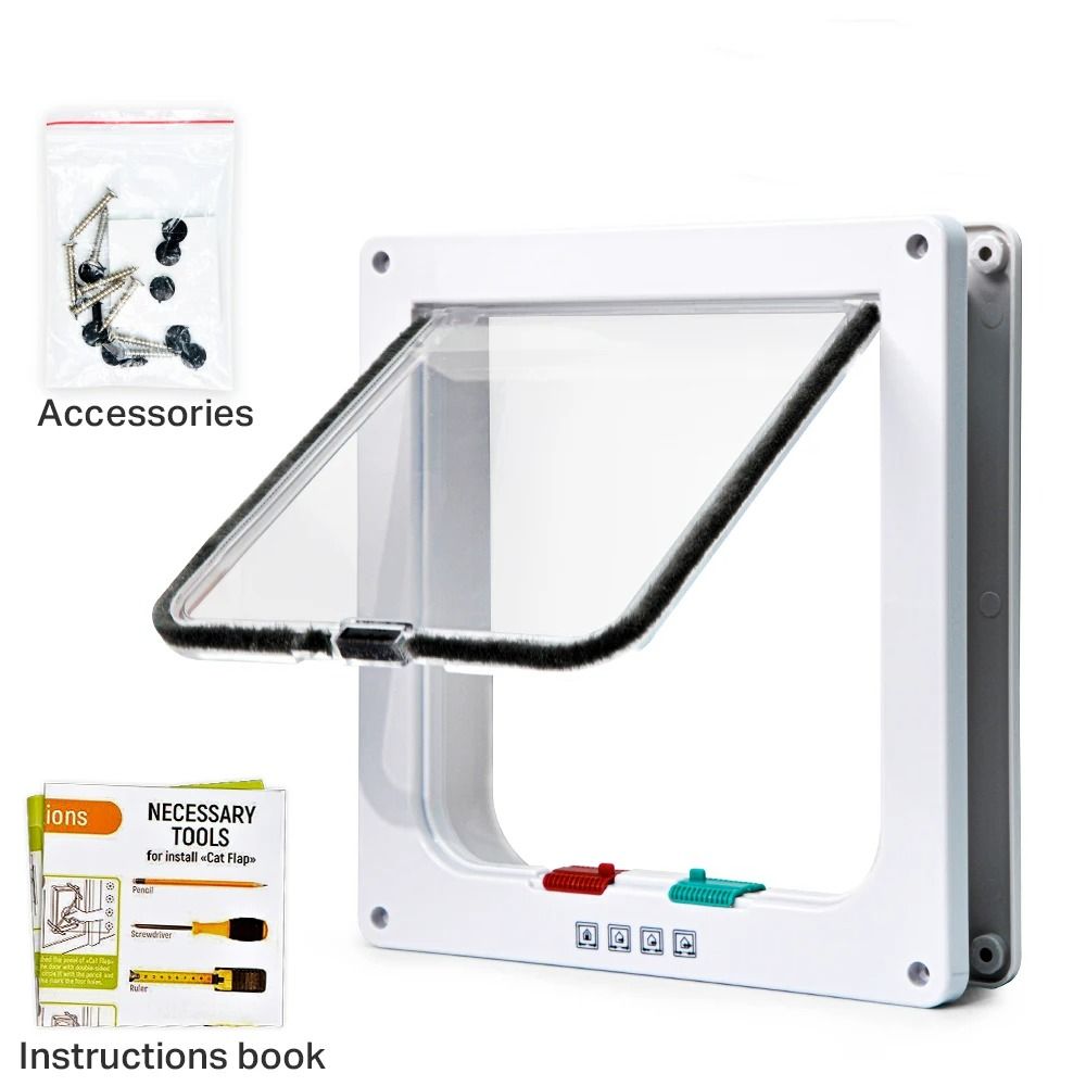 4Way Locking Security Smart Pet Flap Door 8