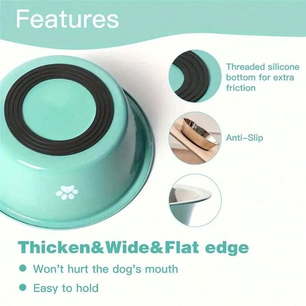 Stainless Steel AntiSlip Pet Feeding Bowl 3