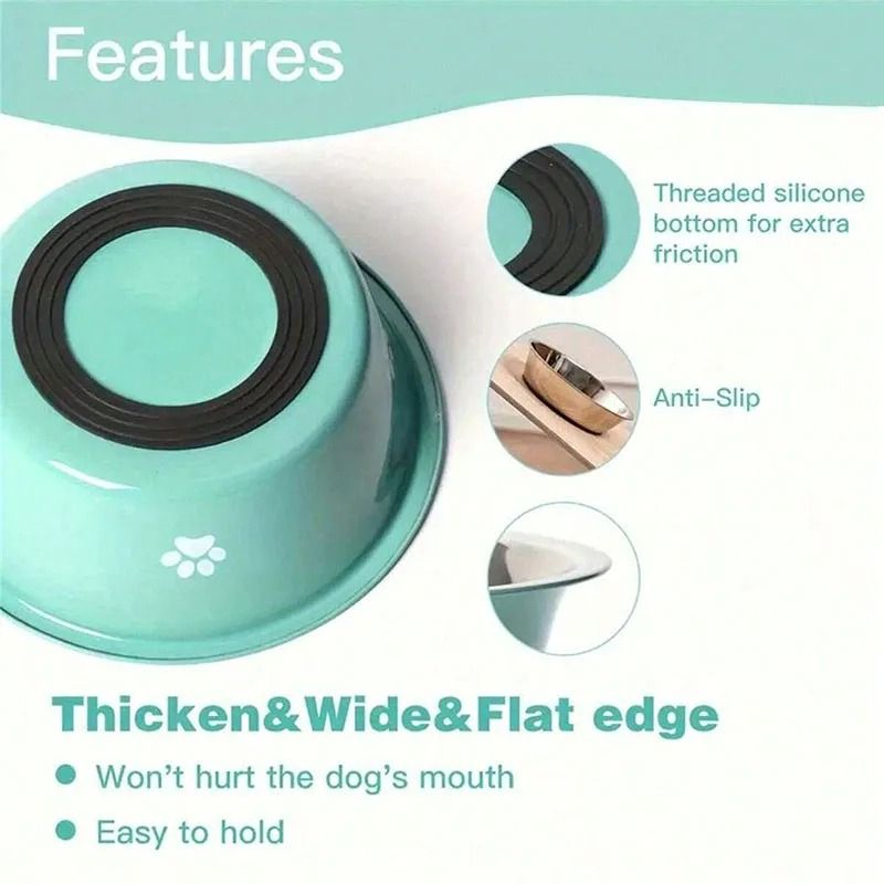 Stainless Steel AntiSlip Pet Feeding Bowl 3