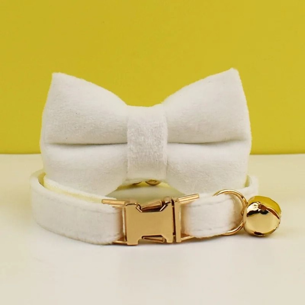 Stylish Bowknot Safety Cat Collar With Engravable ID Tag 9