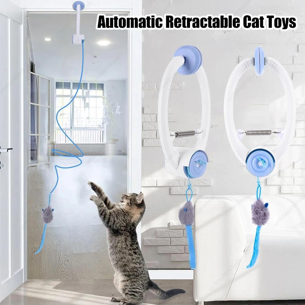 Suspension Pounce DoorHanging Automatic Retractable Cat Toy 1