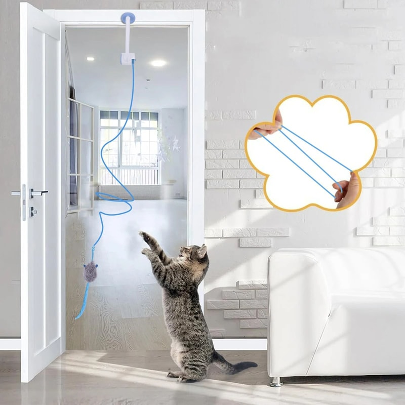Suspension Pounce DoorHanging Automatic Retractable Cat Toy 6