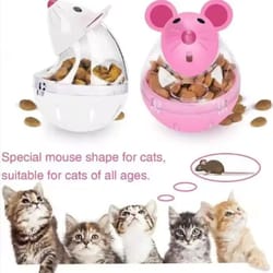 mouse shaped rolling pet feeder and slow treat dispenser
