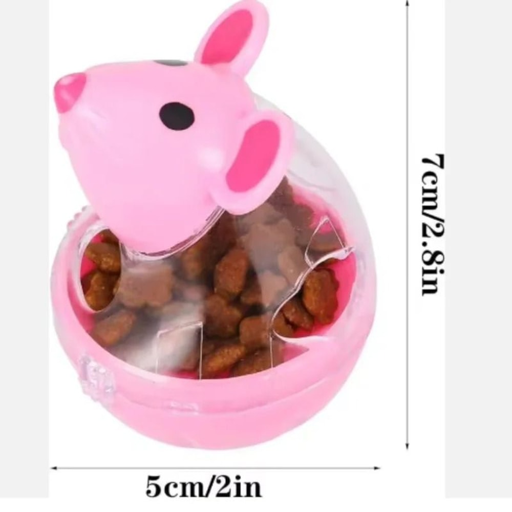 Mouse Shaped Rolling Pet Feeder And Slow Treat Dispenser 6