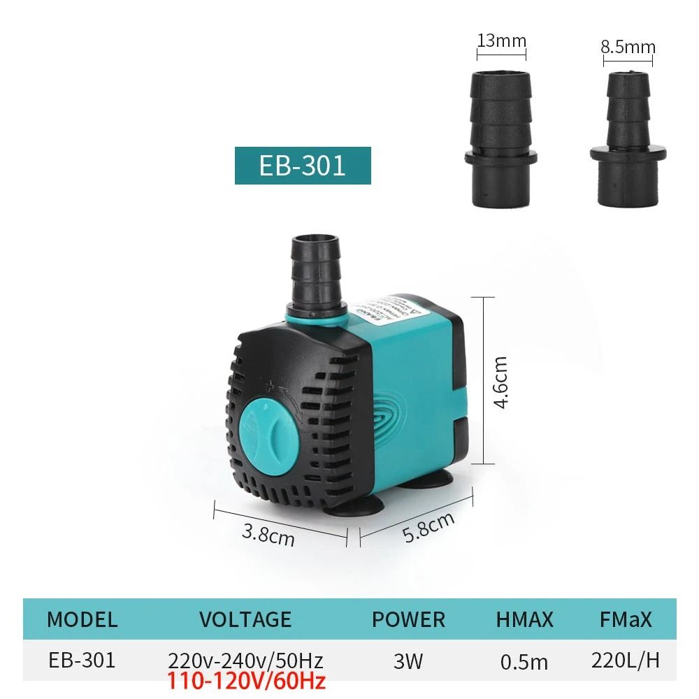UltraQuiet Aquarium Fountain Submersible Water Pump 8