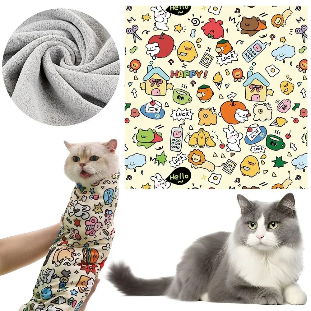 Cat Burrito SelfAdherent Grooming Swaddle Wrap 2