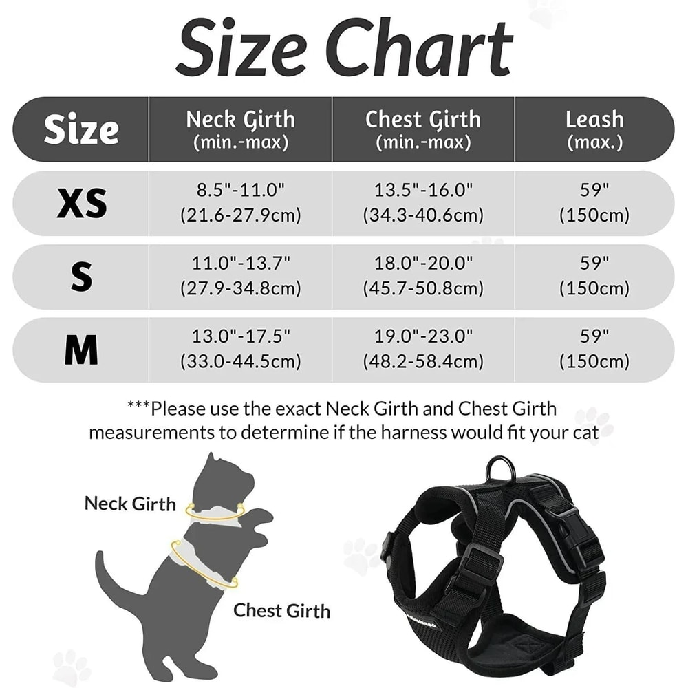 EscapeProof Soft Mesh Cat Harness Leash Set 2