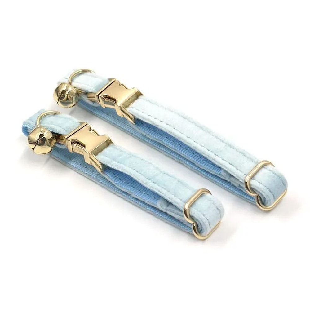 Luxury Personalized Velvet Cat Collar With Custom ID Tag 1