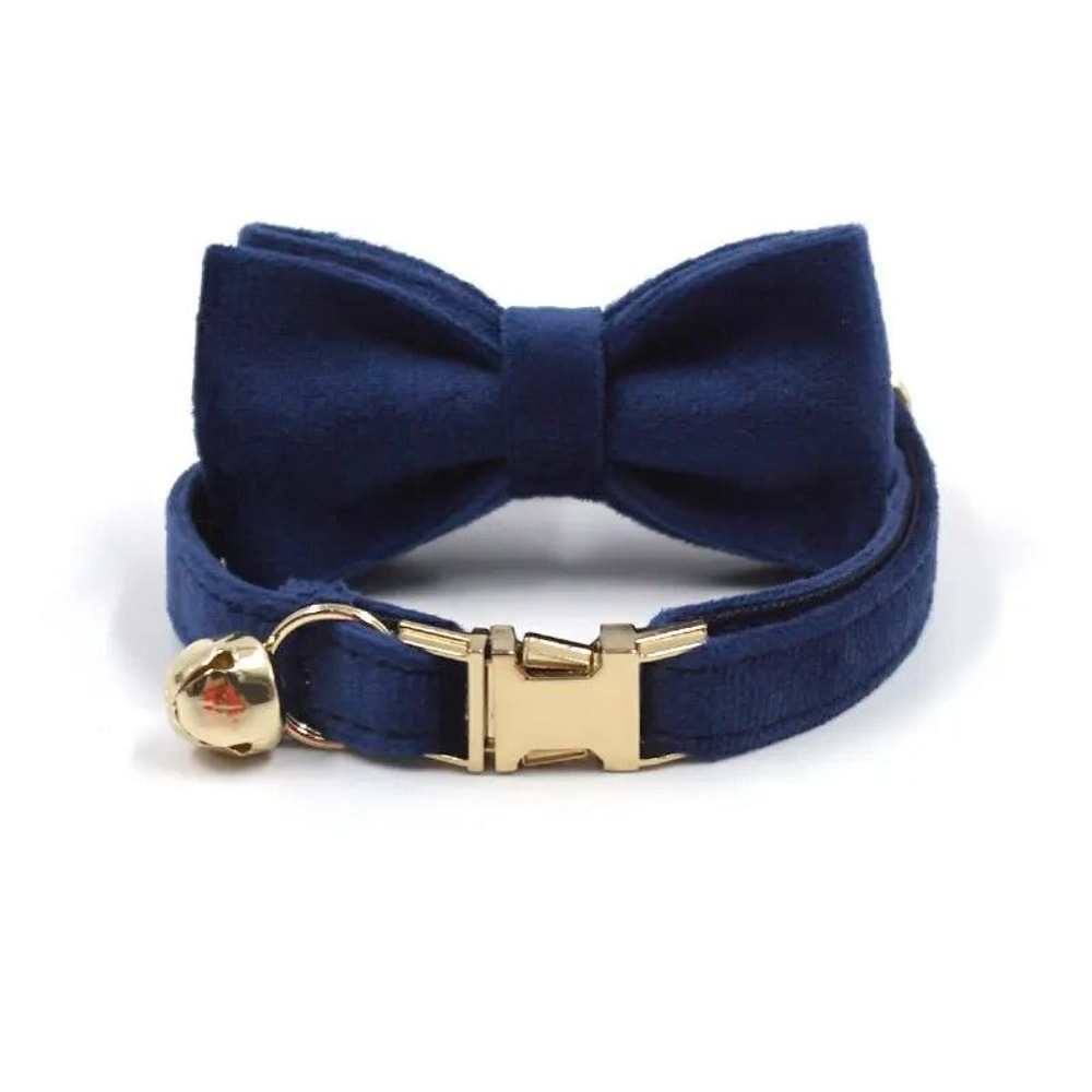 Luxury Personalized Velvet Cat Collar With Custom ID Tag 11