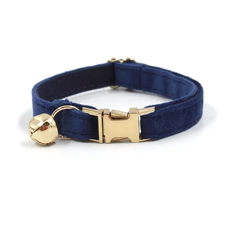 Luxury Personalized Velvet Cat Collar With Custom ID Tag 12