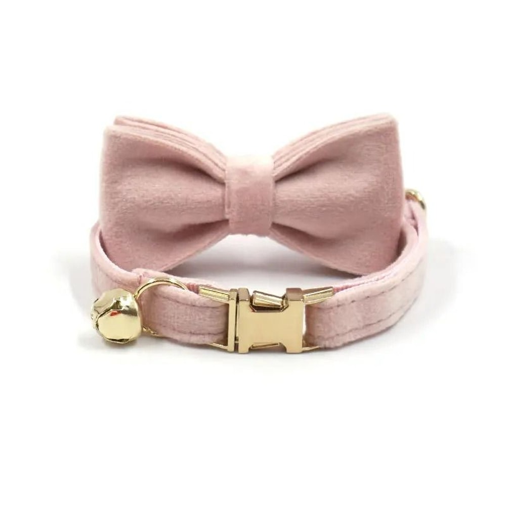 Luxury Personalized Velvet Cat Collar With Custom ID Tag 15