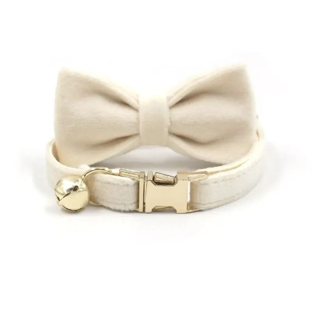 Luxury Personalized Velvet Cat Collar With Custom ID Tag 19
