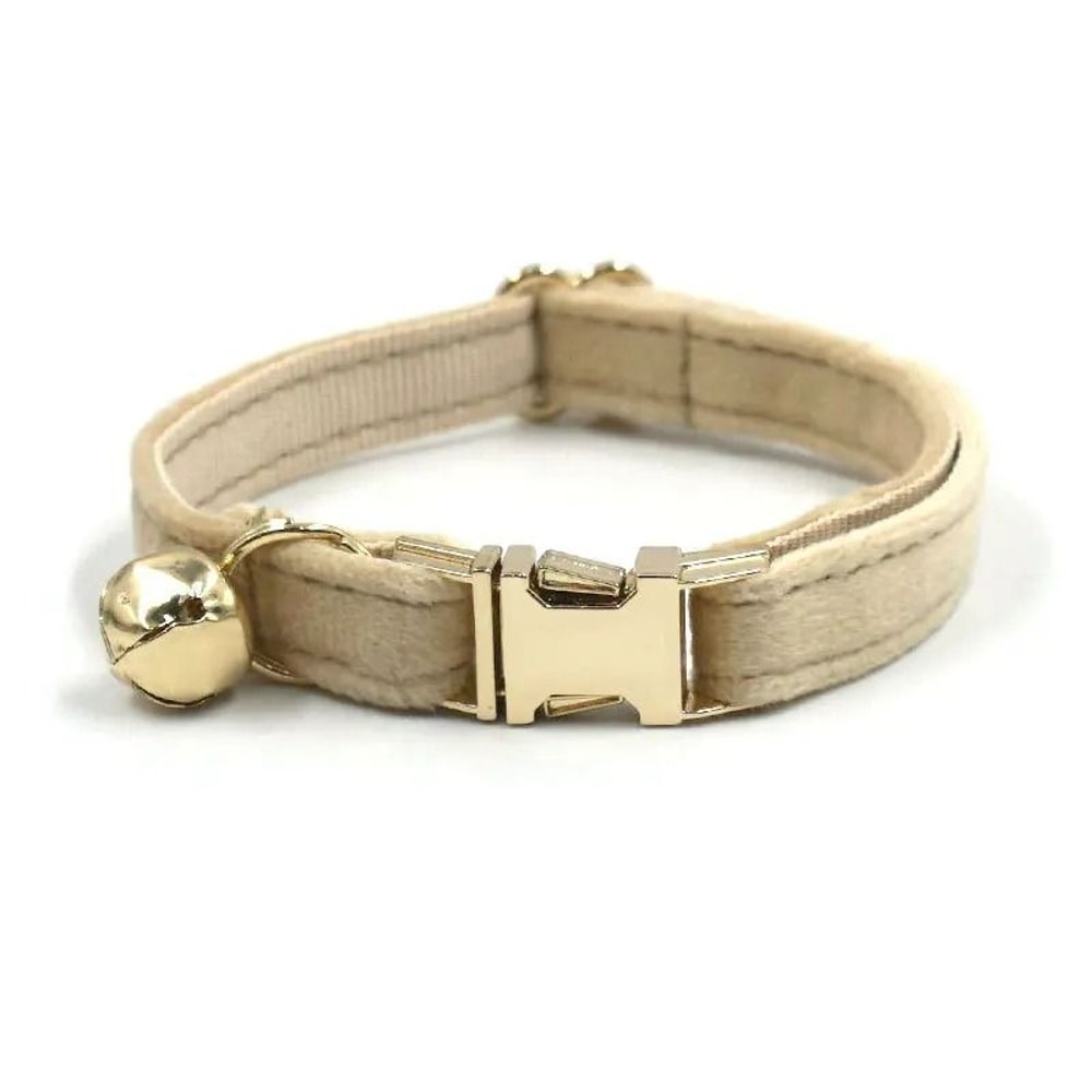 Luxury Personalized Velvet Cat Collar With Custom ID Tag 6
